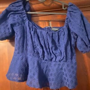 Navy blue flirty Express blouse size small